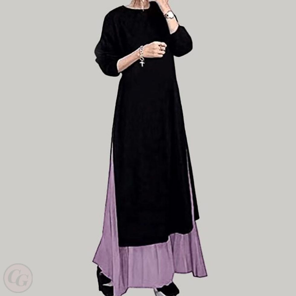 黑色/洋装+紫色/半身裙類