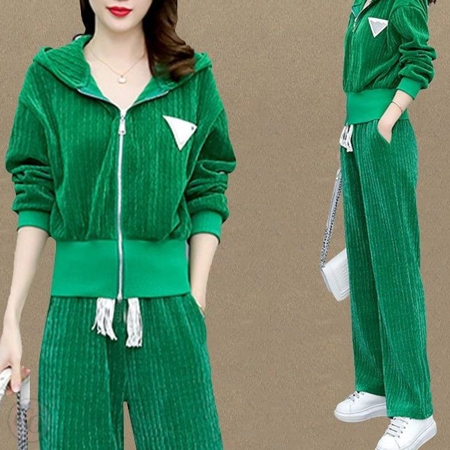綠色/罩衫+綠色/寬褲